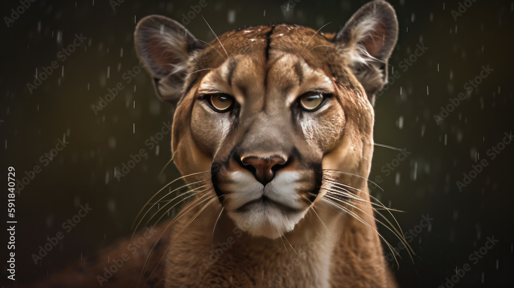 Obraz premium a portrait of a wild cougar. Generative AI