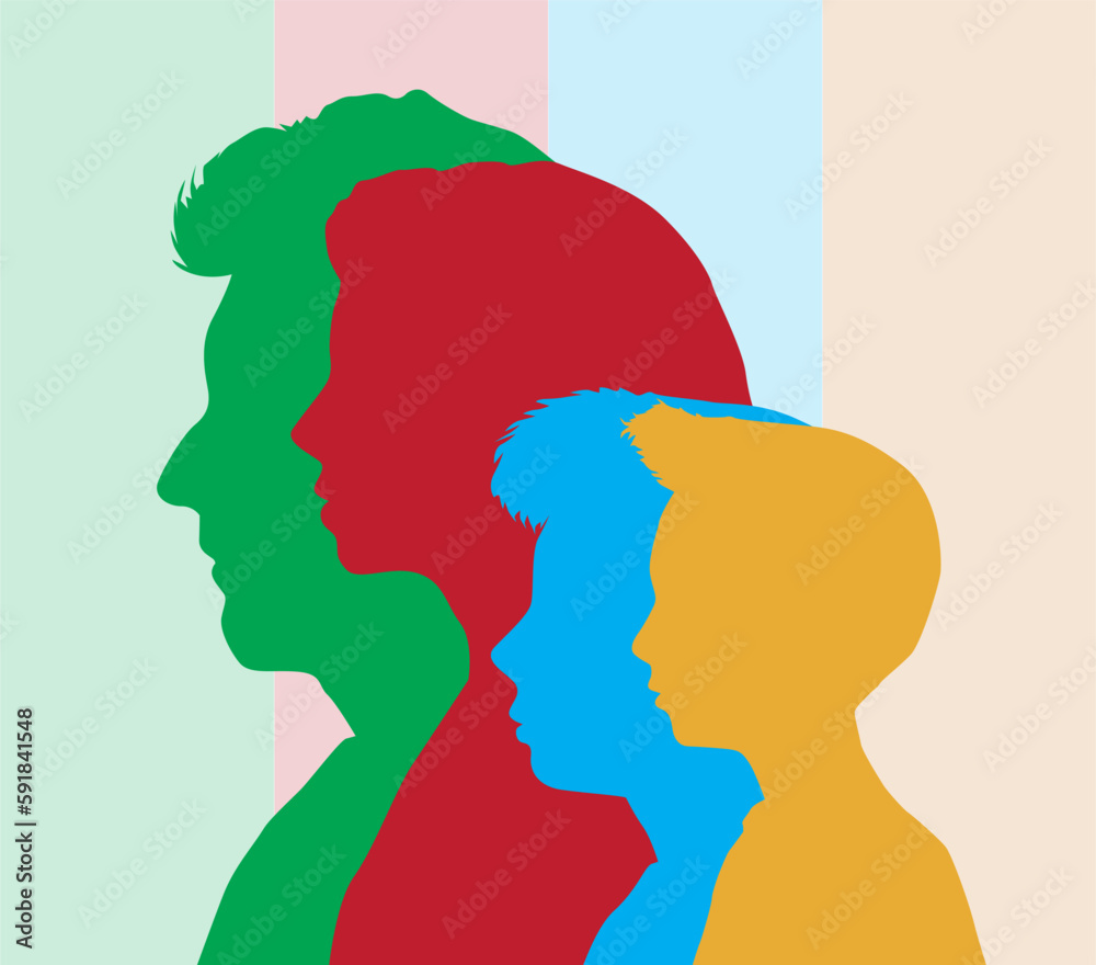 Family concept silhouettes