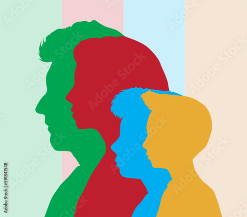 Family concept silhouettes