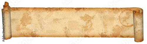 Bilde på lerret Abstract paper rolls of old, weathered grunge paper with plenty of space for text or copy