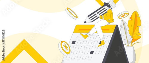 Sign in people flat vector concept operation hand drawn illustration
