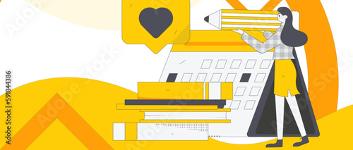 Sign in people flat vector concept operation hand drawn illustration
