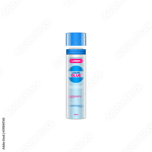 set of glue sticks bottle tube or glue packages stationary isolated