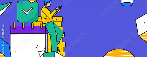 Sign in people flat vector concept operation hand drawn illustration
