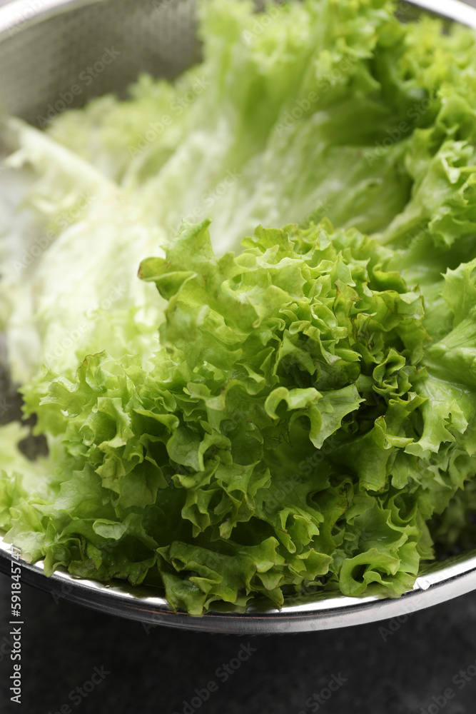 Fresh lettuce on stone table, closeup. Salad greens Fresh lettuce on stone table, closeup. Salad greens