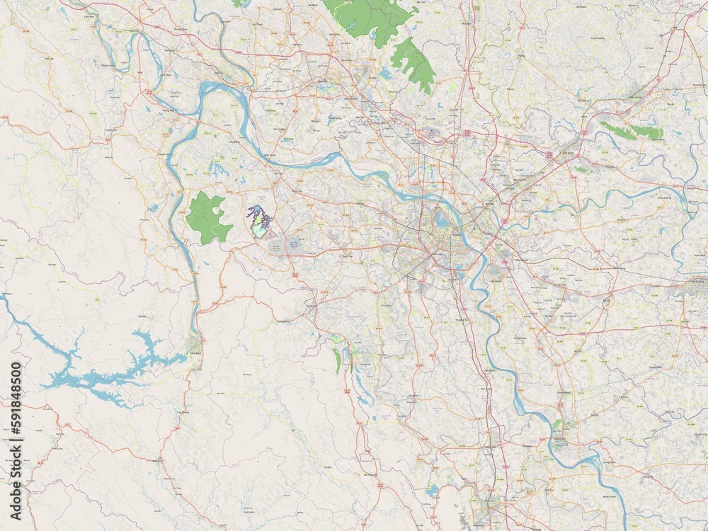 Fototapeta premium Ha Noi, Vietnam. OSM. No legend