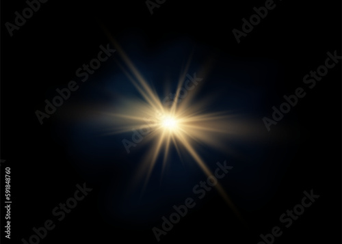 Lens flare vector illustration. Glowing spark light effect isolated.