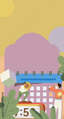 Sign in people flat vector concept operation hand drawn illustration

