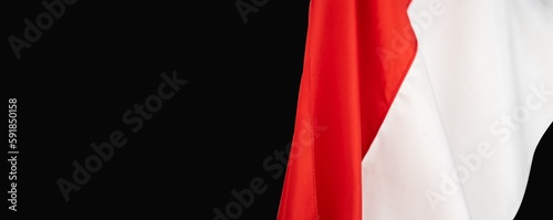 Red and white Indonesian flag. copy space banner templates