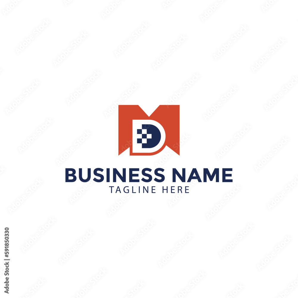 letter MD technology logo design template vector, MD creative logo design letter MD technology logo design template vector, MD creative logo design