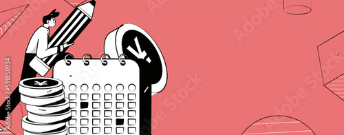 Sign in people flat vector concept operation hand drawn illustration
