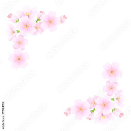 Spring cherry blossom frame decoration set 