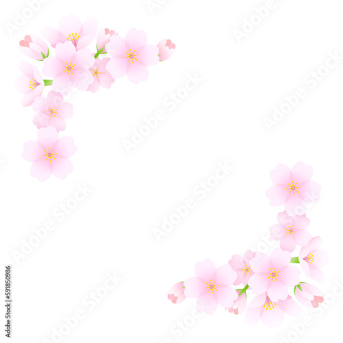 Spring cherry blossom frame decoration set
