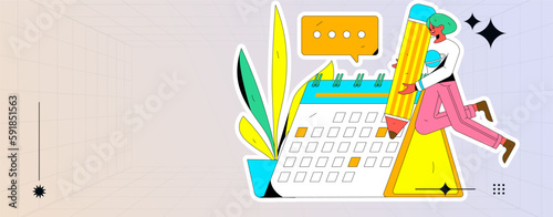 Sign in people flat vector concept operation hand drawn illustration
