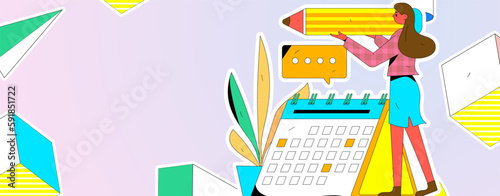 Sign in people flat vector concept operation hand drawn illustration
