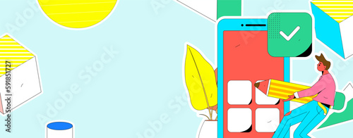 Sign in people flat vector concept operation hand drawn illustration
