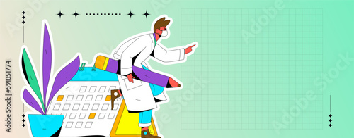 Sign in people flat vector concept operation hand drawn illustration
