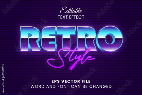 Retro style 3d neon text effect