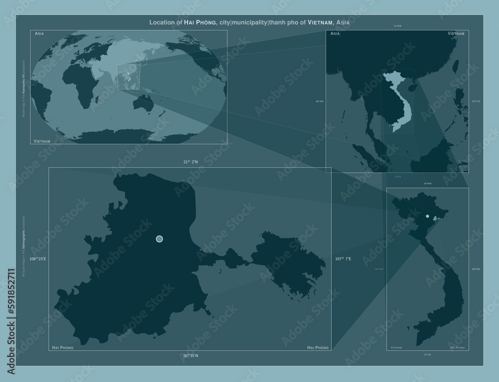 Hai Phong, Vietnam. Described location diagram