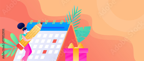 Sign in people flat vector concept operation hand drawn illustration
