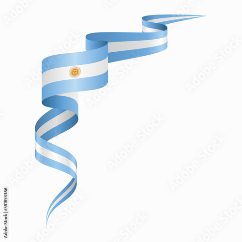 Argentinean flag wavy abstract background. Vector illustration.
