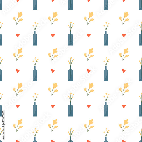 Seamless Pattern illustration. Botanical pattern for textile, paper, wallpaper, tape, cover design. Botanical prints. Seamless repeat pattern