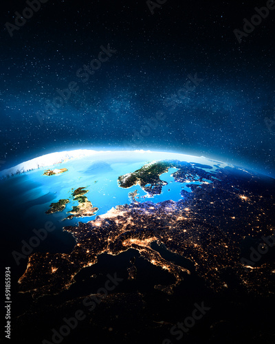 Europe night map