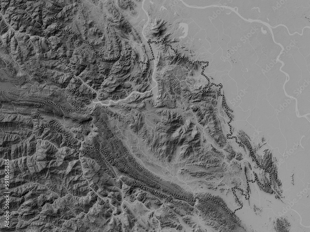 Hoa Binh, Vietnam. Grayscale. No legend Hoa Binh, Vietnam. Grayscale. No legend