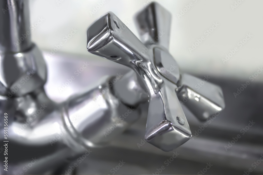 Water. Tap water. Chrome faucet. Water. Tap water. Chrome faucet.