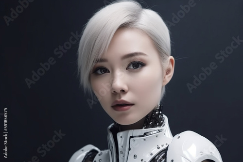 robot humanoid android with artificial intelligence. Generative AI