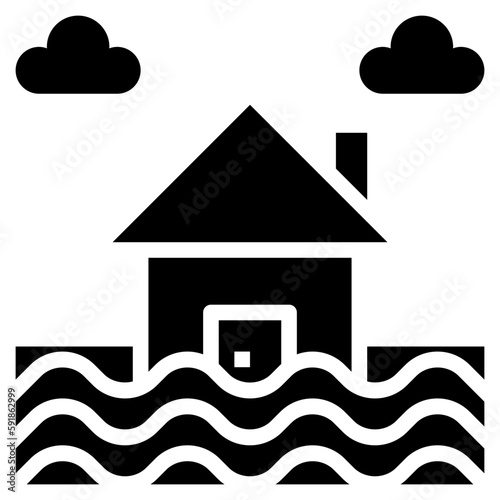 flood line icon,linear,outline,graphic,illustration