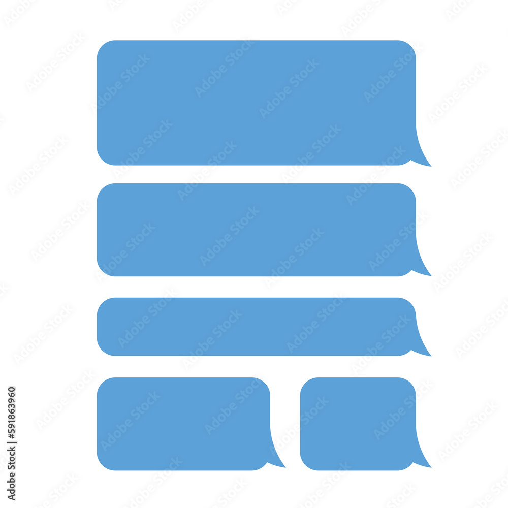Messages or speech bubble set isolated on a white background. Vector illustration, flat design Messages or speech bubble set isolated on a white background. Vector illustration, flat design