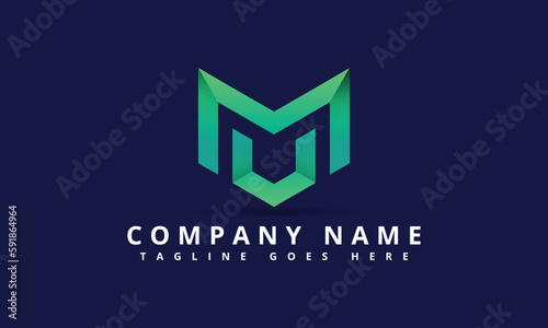 MU Lettermark Logo. Combination Of Letters M And U. MU Or UM Monogram Logo