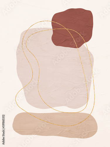 Vertical minimalistic abstract geometric art illustration for wall decoration, postcard or brochure