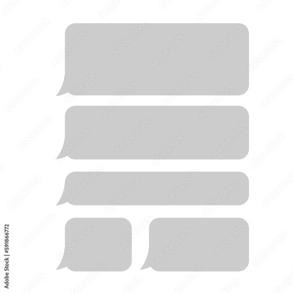 Messages or speech bubble set isolated on a white background. Vector illustration, flat design Messages or speech bubble set isolated on a white background. Vector illustration, flat design