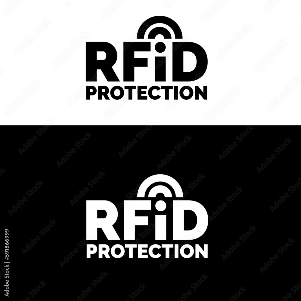 RFID protection icon. RFID shielding icon. Vector editable. Stock Vector