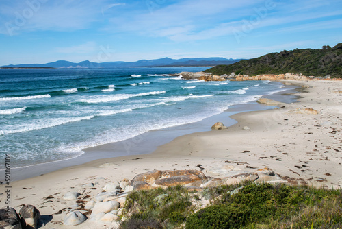 Waves at Beerbarrel Beach in Tasmania's St Helens Conservation Area