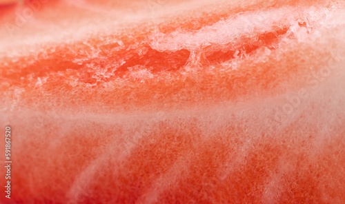 Slice macro strawberries. Fresh red strawberries, close up. red strawberry background