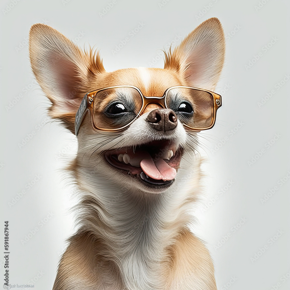 ai generated illustration dog wearing sunglasses