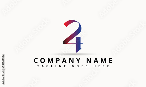 Free Download Number 24 Monogram Design. Creative Logo. - GFXLoad