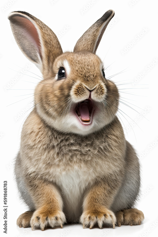 Obraz premium AI generated illustration of cute happy smiling rabbit
