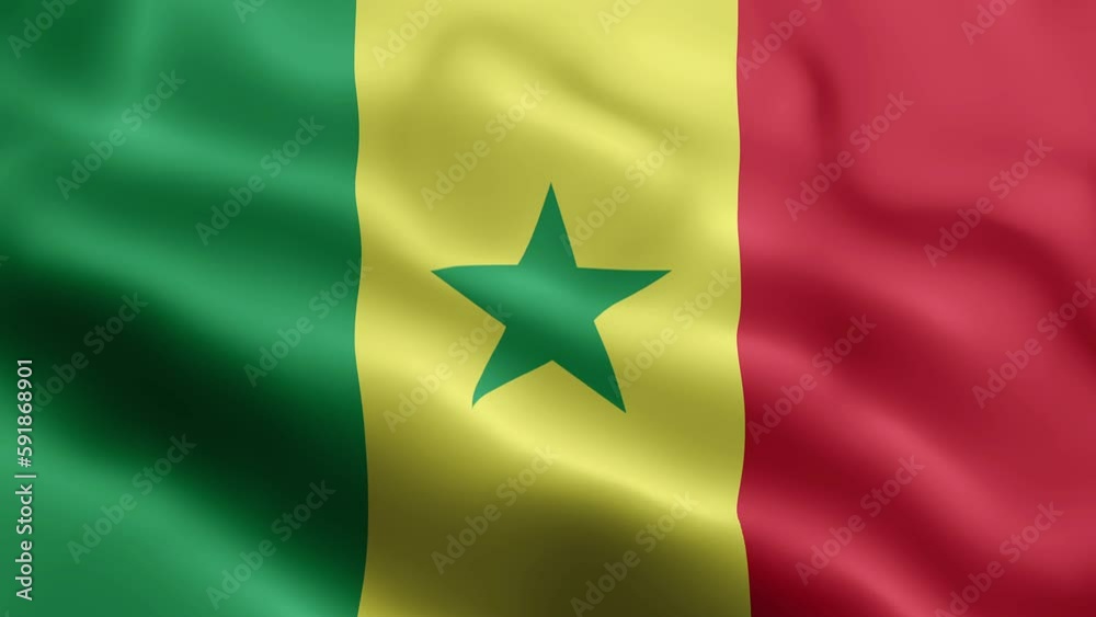 3D animation loop Senegal flag 3D animation loop Senegal flag