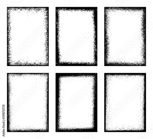 Grunge vertical frames, Rectangular border in grunge style