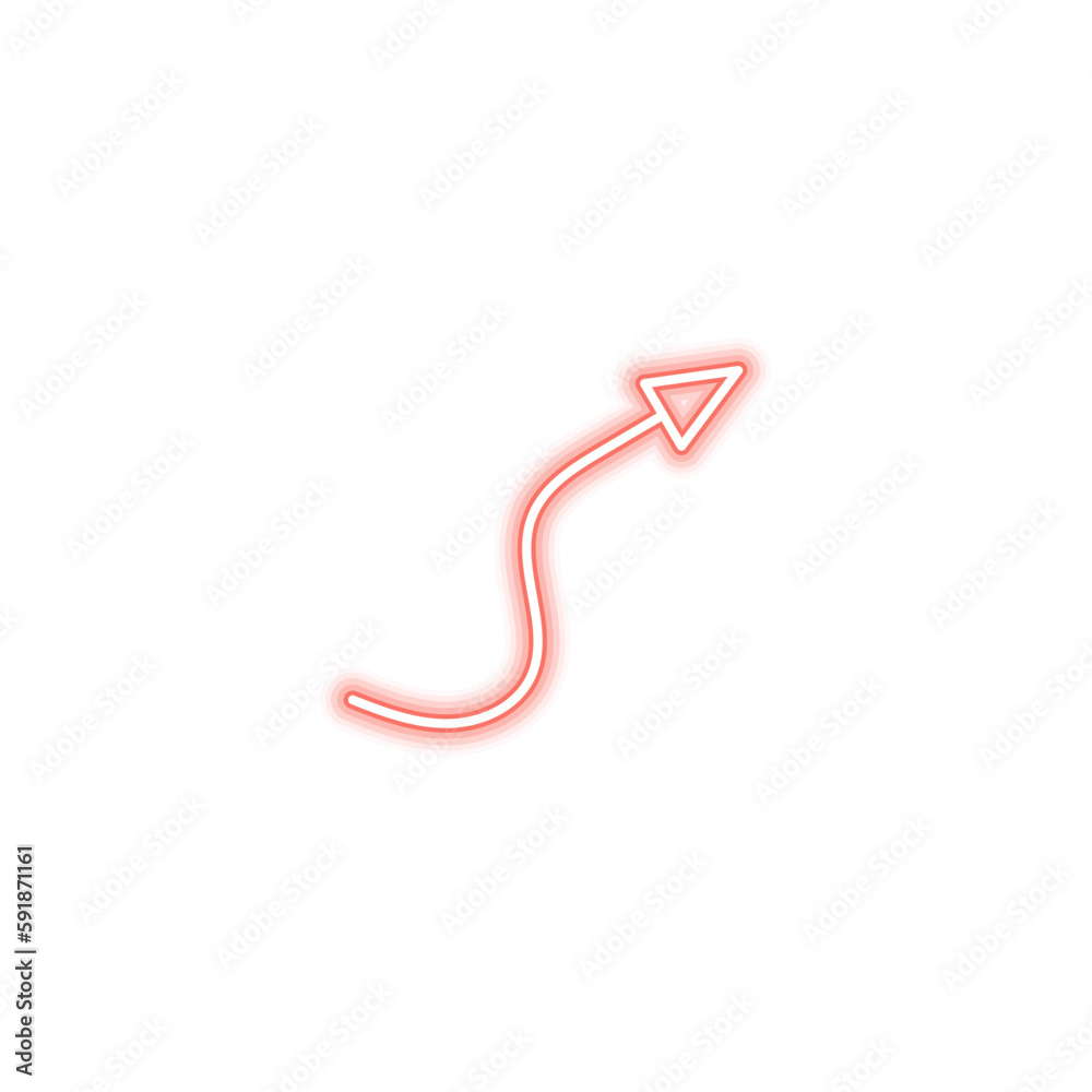 Red Up Right Neon Arrow Cute Hand Drawn Red Up Right Neon Arrow Cute Hand Drawn