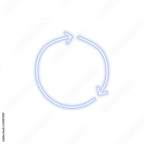 Blue Circle Neon Arrow Cute Hand Drawn