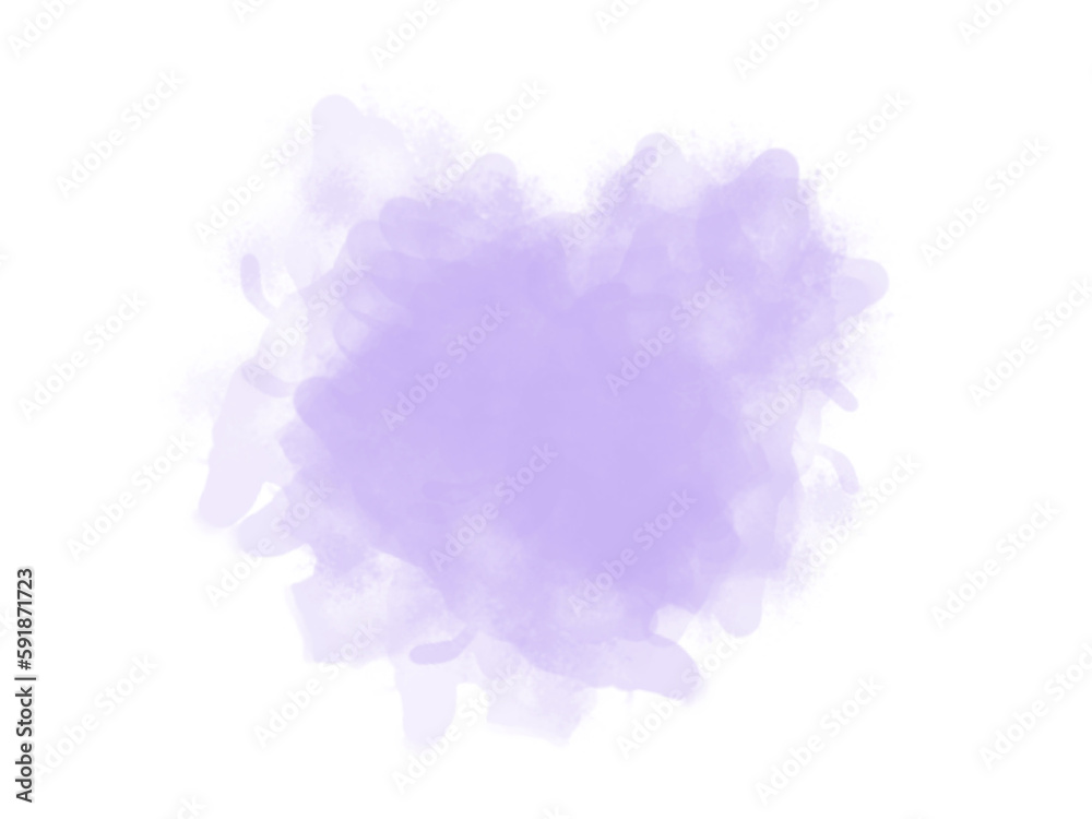Abstract illustration with lilac watercolor stain.