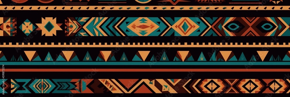 Native American pattern Navajo tribe, pueblo tribe, tile, seamless, design, texture, Generative AI Native American pattern Navajo tribe, pueblo tribe, tile, seamless, design, texture, Generative AI
