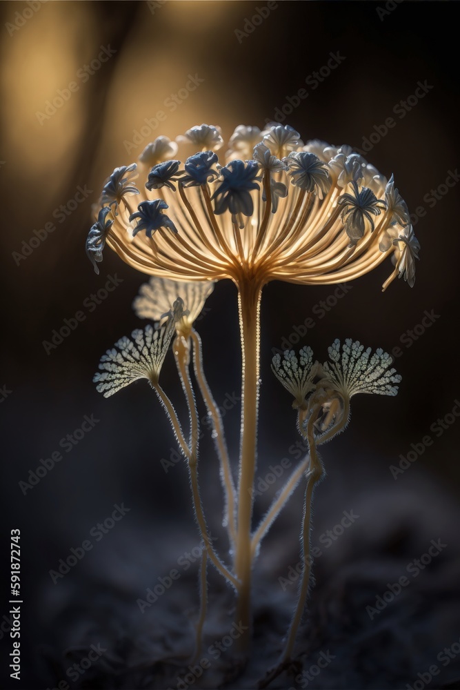 Grifola frondosa var. umbellata mushroom close up. Generative AI Grifola frondosa var. umbellata mushroom close up. Generative AI