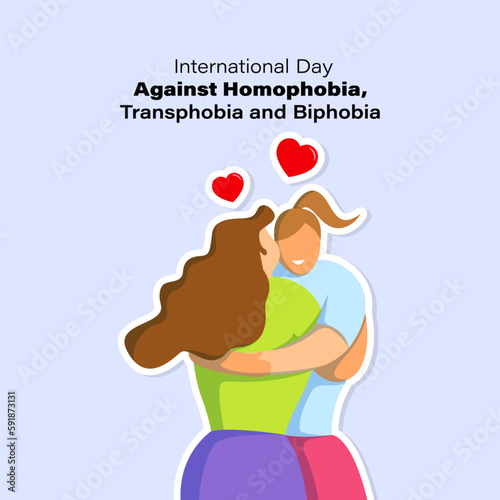 Vector illustration of International Day Against Homophobia Biphobia Lesbophobia Transphobia 17 May social media story feed mockup template post