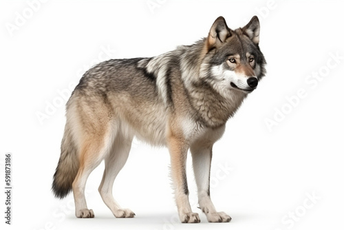 Valokuva Wolf on a white background